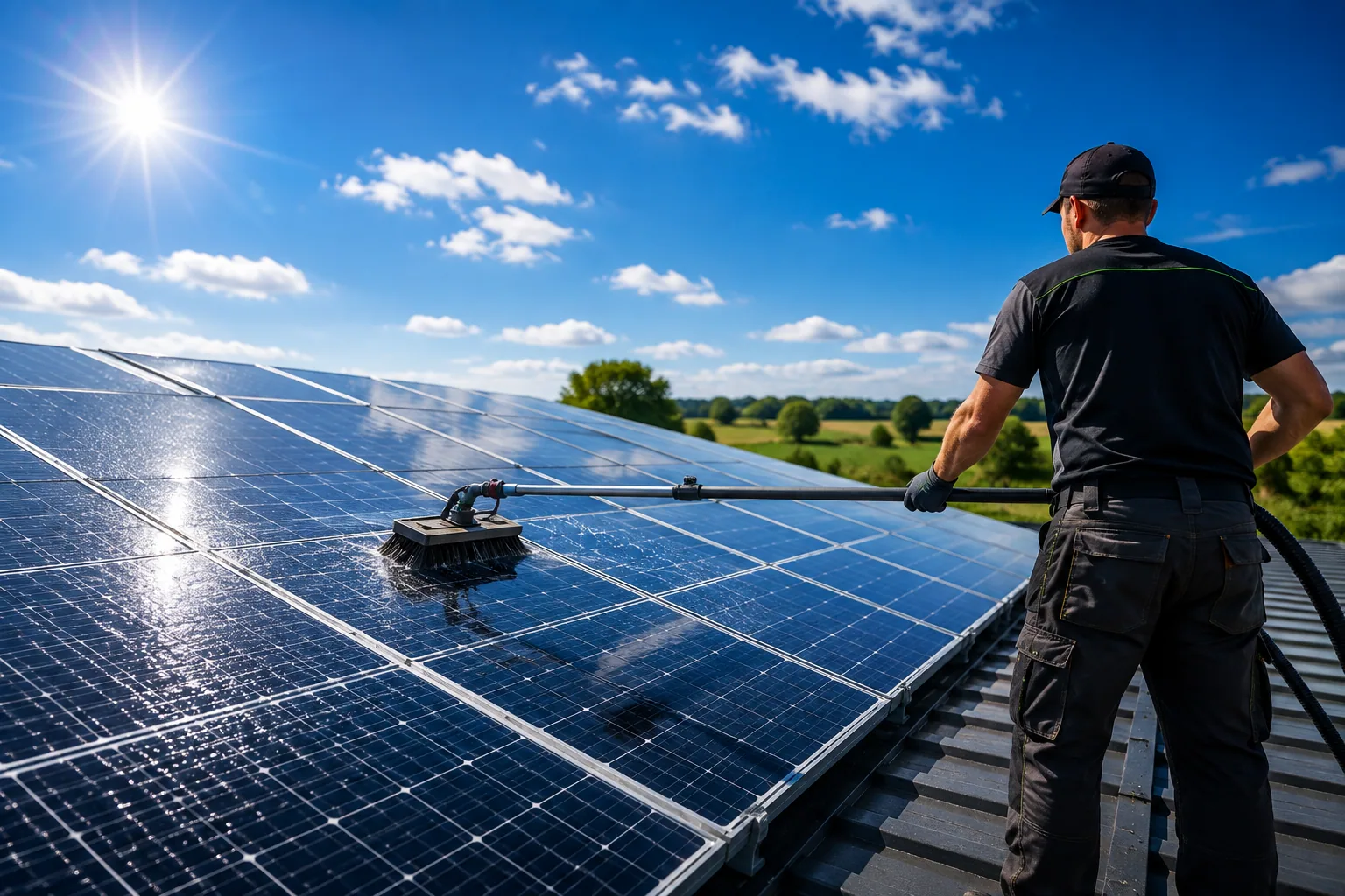 Reinigung einer Photovoltaikanlage